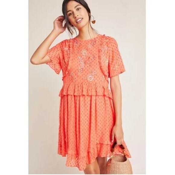 Anthropologie Ranna Gill Basilia Embroidered Dress - Picture 1 of 9